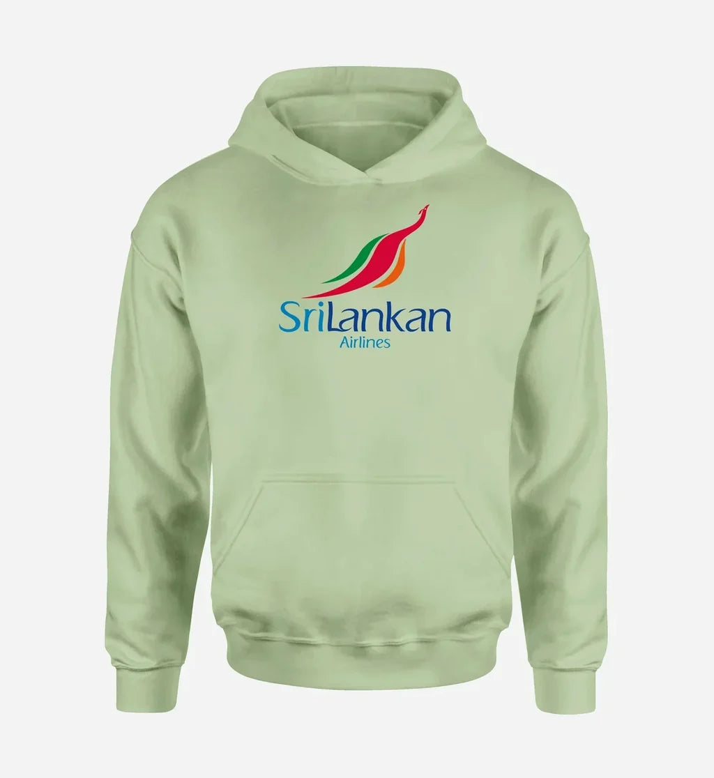 Sri Lankan Airlines logo printed on light green hoodie