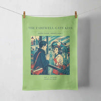 Thumbnail for VINTAGE G4380 - The Farewell Gate Kiss - Designed Towels design on lightgreen