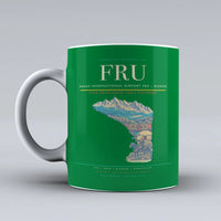 Thumbnail for International Airport FRU — Bishkek Mug design on green manas