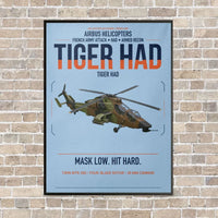 Thumbnail for Airbus Helicopters Tiger HAD vertical canvas print - framed - light blue background