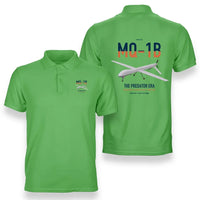 Thumbnail for MQ-1B Predator design on light green double-side polo t-shirt, double-side print