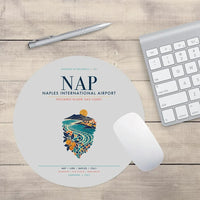 Thumbnail for Naples International Airport (NAP) design on light gray round mouse pad