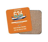 Thumbnail for Beechcraft Bonanza G36 design on orange 1 piece coaster