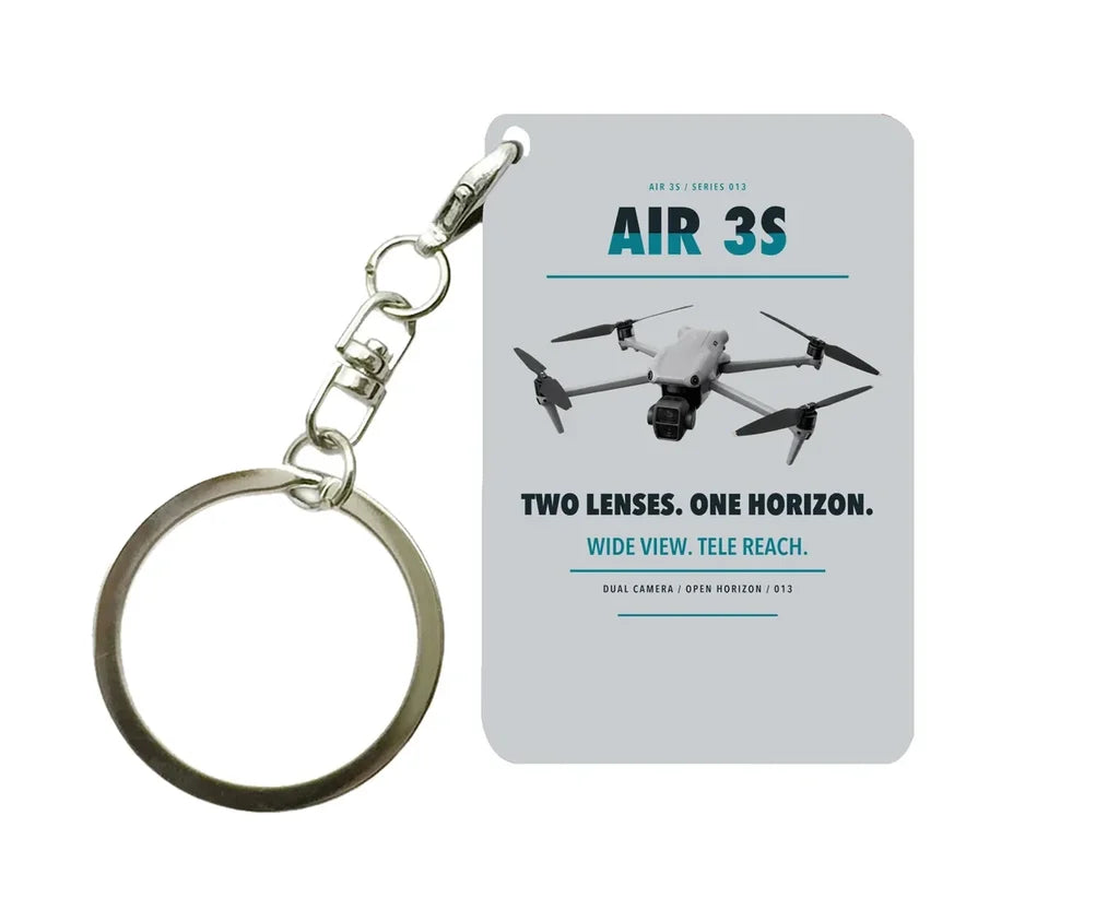 DJI Air 3S Key Chain design on light gray key chain