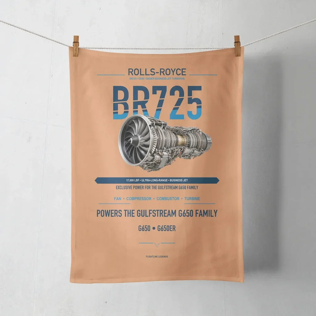 BR725 design on orange towel