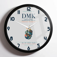 Thumbnail for Don Mueang International Airport Bangkok (DMK) design on light gray framed wall clock