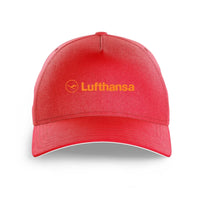 Thumbnail for Lufthansa Airlines logo printed on red cap