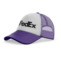 Thumbnail for FedEx aviation design printed on purple trucker cap