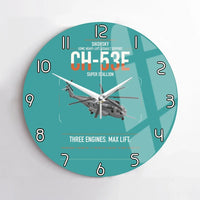 Thumbnail for Sikorsky CH-53E Super Stallion design on turquoise no frame wall clock