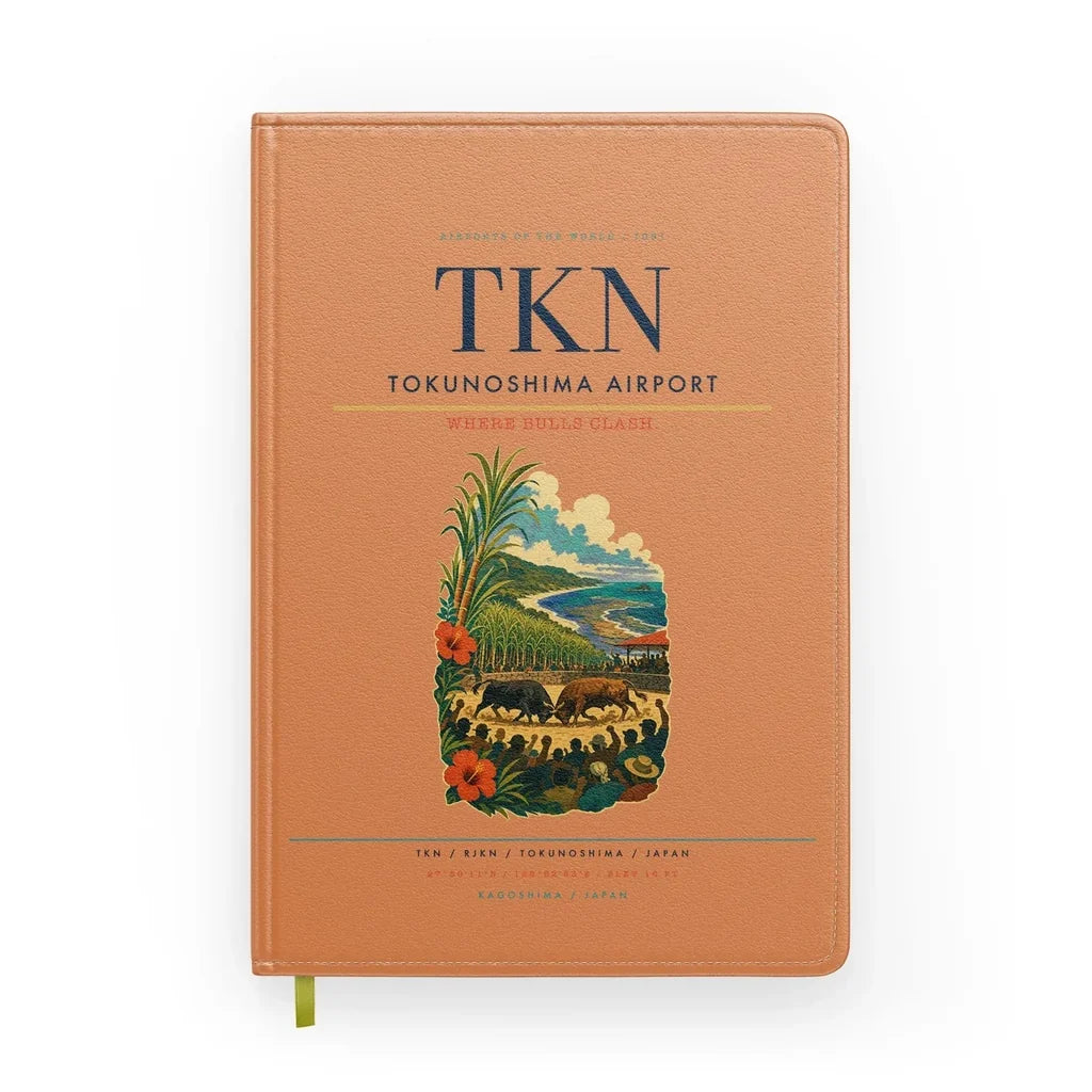 Tokunoshima Airport (TKN) design on orange notebook