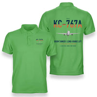 Thumbnail for Boeing KC-767A design on light green double-side polo t-shirt, double-side print