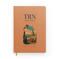 Thumbnail for Turin Airport (TRN) design on orange notebook