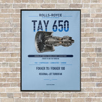 Thumbnail for TAY 650 vertical canvas print - framed - light blue background