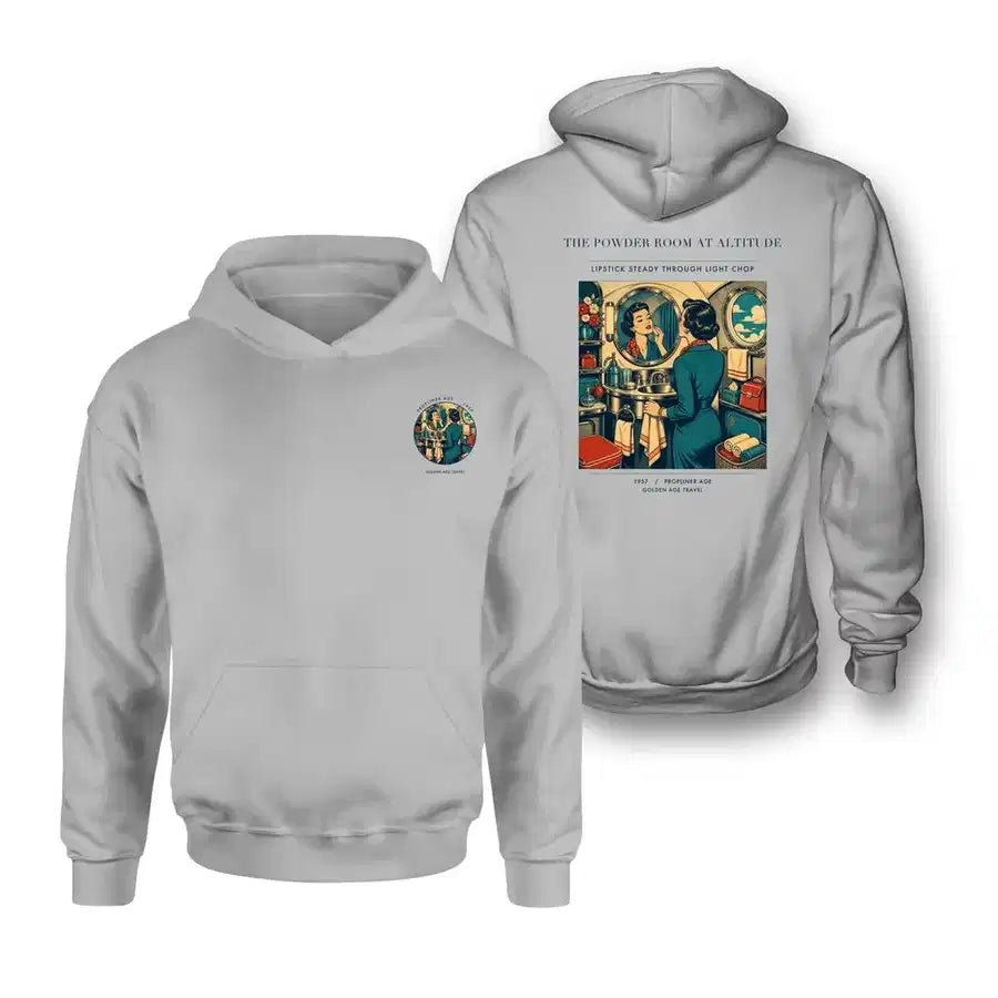 VINTAGE G4305 - The Powder Room At Altitude - Double-Side Hoodie design on lightgray double side