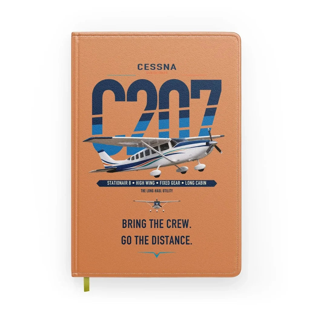 Cessna T207A Stationair 8 design on orange notebook