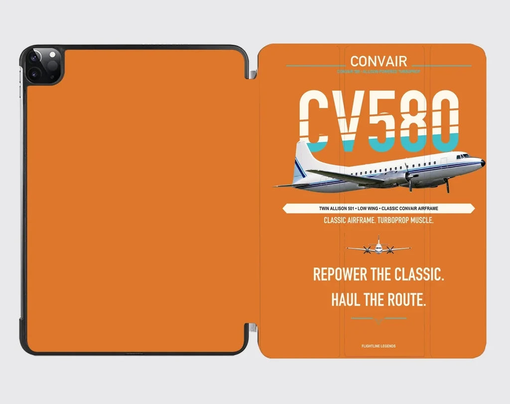 Convair 580 design on orange ipad tablet case