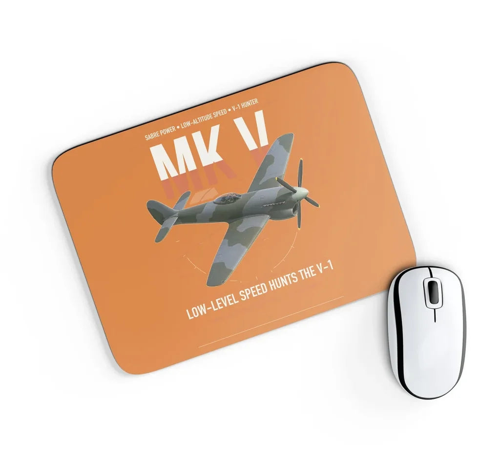 Hawker Tempest Mk V design on orange rectangle mouse pad