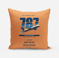 Thumbnail for Boeing 787-9 Dreamliner design on orange pillow