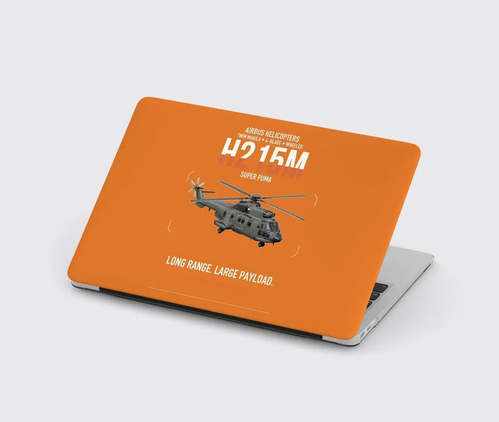Airbus H215M design on orange MacBook case