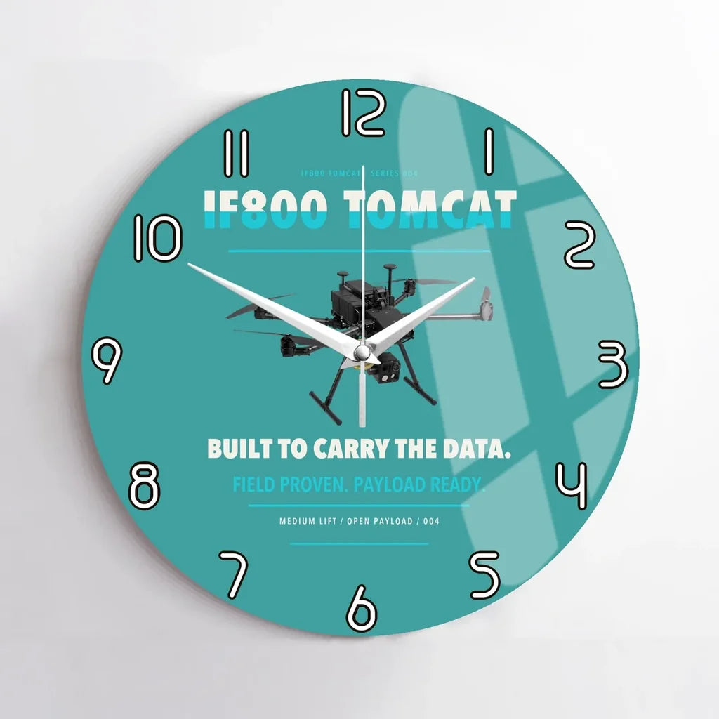 Inspired Flight IF800 Tomcat design on turquoise no frame wall clock