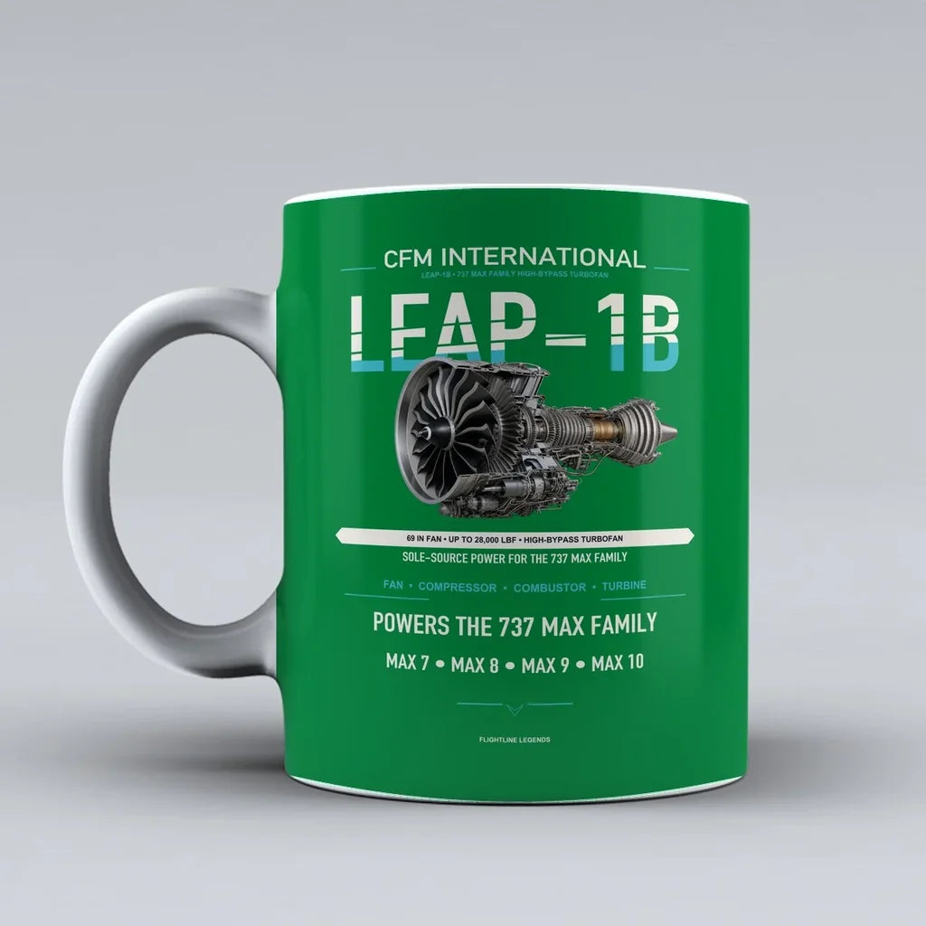 Mug design on green leap 1b