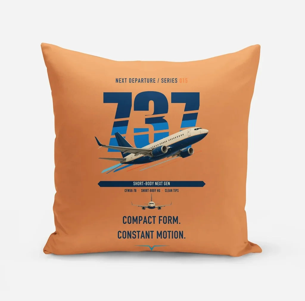 Boeing 737-700 NG design on orange pillow
