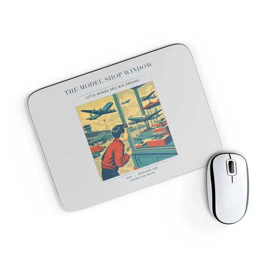 VINTAGE G4381 - The Model Shop Window - Designed Mouse Pads design on lightgray rectangle