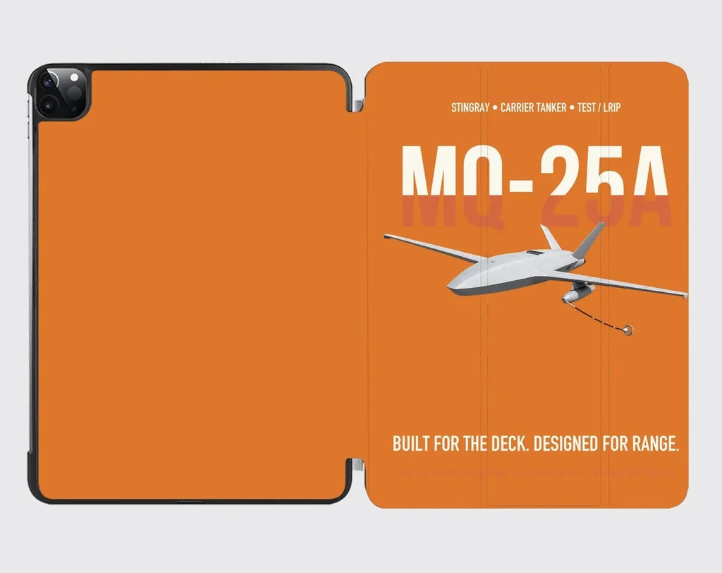 MQ-25A STINGRAY design on orange ipad tablet case