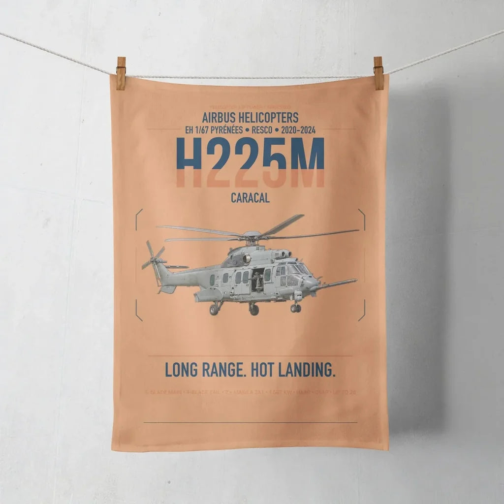 Airbus Helicopters H225M Caracal design on orange towel