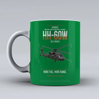 Thumbnail for Sikorsky HH-60W Jolly Green II design on green ceramic mug, double-side print