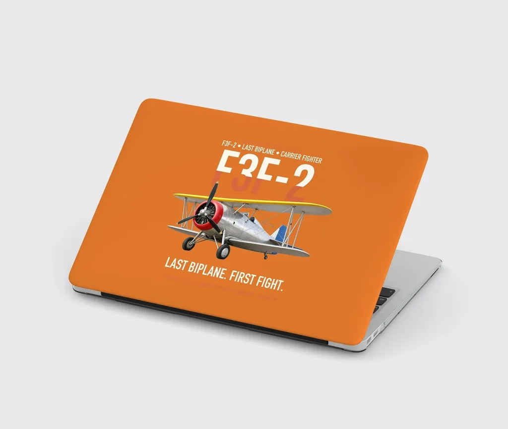 F3F-2 Last Biplane First Fight design on orange MacBook case