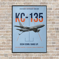 Thumbnail for KC-135 STRATOTANKER vertical canvas print - framed - light blue background