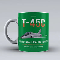 Thumbnail for T-45C Goshawk design on green ceramic mug, double-side print