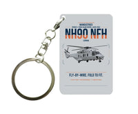 Thumbnail for NHIndustries NH90 NFH Caïman design on light gray designed key chain, double-side print