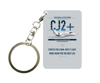 Thumbnail for Cessna Citation CJ2+ design on light gray designed key chain, double-side print