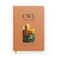 Thumbnail for Cardiff Airport (CWL) design on orange notebook