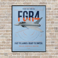 Thumbnail for Eurofighter Typhoon FGR4 vertical canvas print - framed - light blue background