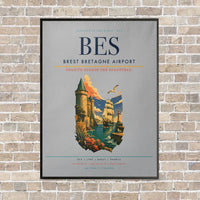 Thumbnail for Brest Bretagne Airport BES - Canvas Framed - Light Gray