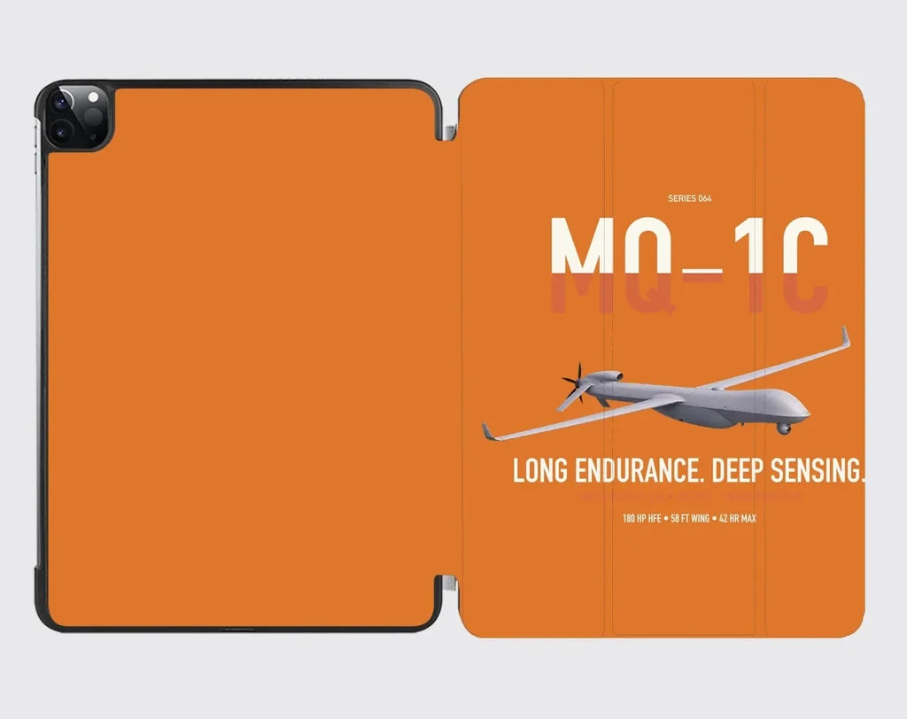 MQ-1C Gray Eagle ER design on orange ipad tablet case