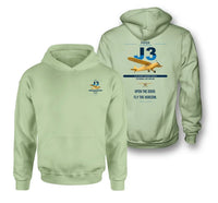 Thumbnail for Piper J-3 Cub design on light green double-side hoodie, double-side print