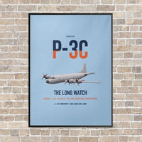 Thumbnail for P-3C Orion vertical canvas print - framed - light blue background