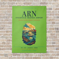 Thumbnail for Stockholm Arlanda Airport ARN vertical canvas print - no frame - light green background