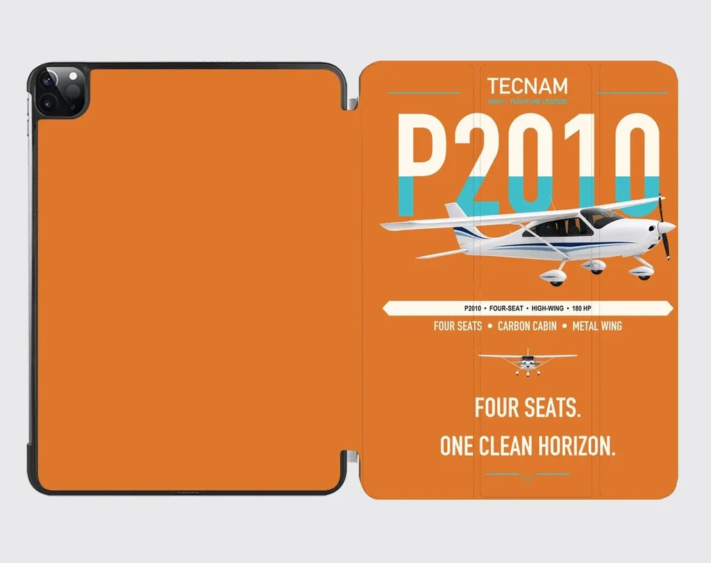 Tecnam P2010 design on orange ipad tablet case