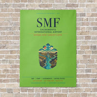 Thumbnail for Sacramento International Airport SMF vertical canvas print - no frame - light green background