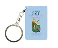 Thumbnail for Olsztyn-Mazury Airport (SZY) design on light blue key chain