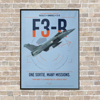 Thumbnail for Dassault Rafale C — F3-R standard vertical canvas print - framed - light blue background