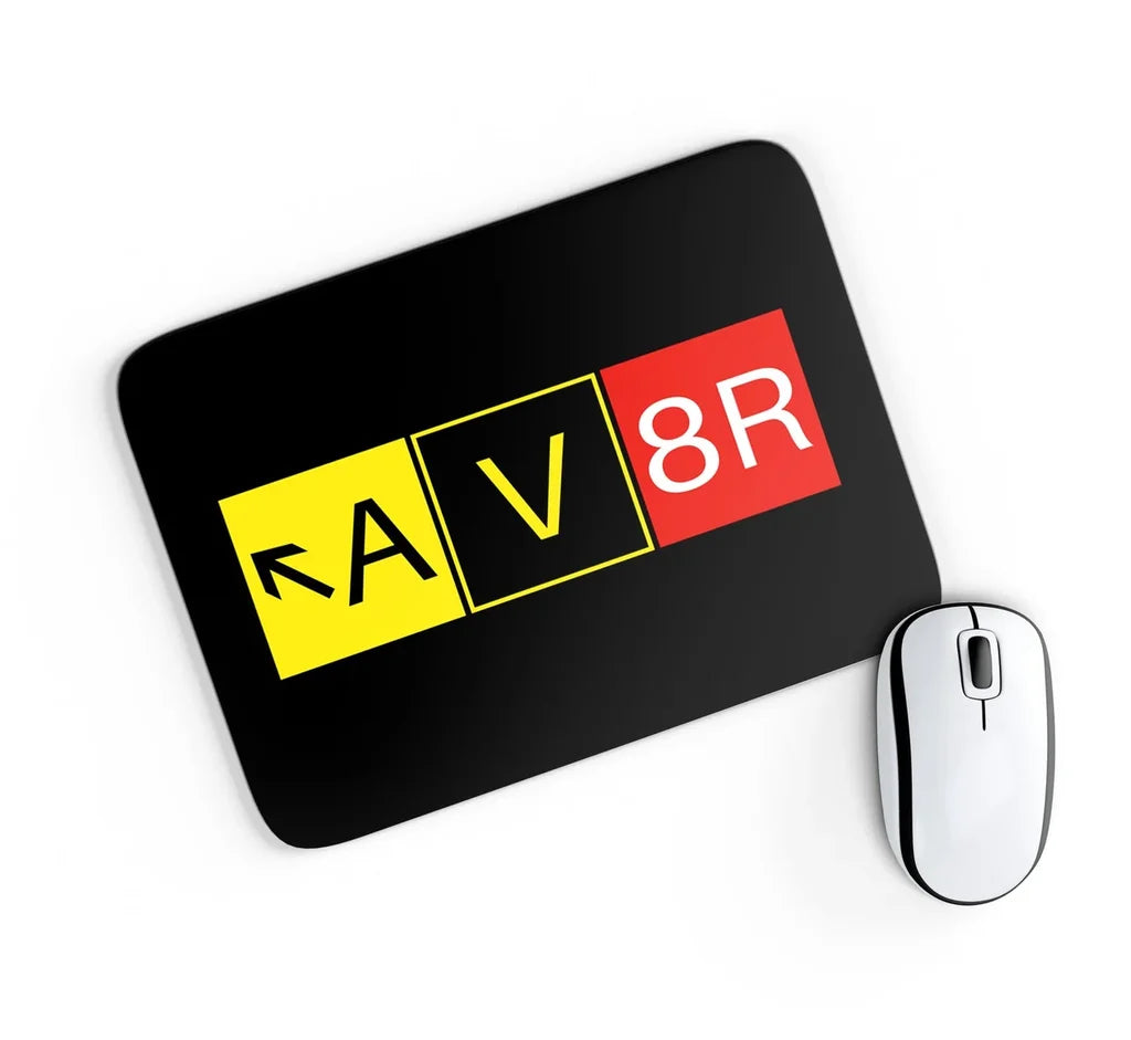 AV8R aviation design on neoprene with anti-slip base mouse pad.