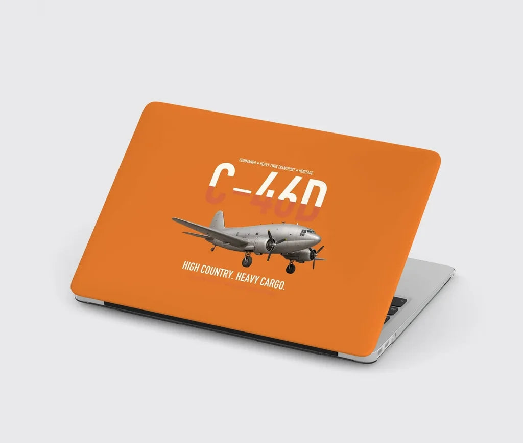C-46D Commando design on orange MacBook case