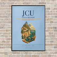 Thumbnail for Ceuta Heliport JCU vertical canvas print - framed - light blue background