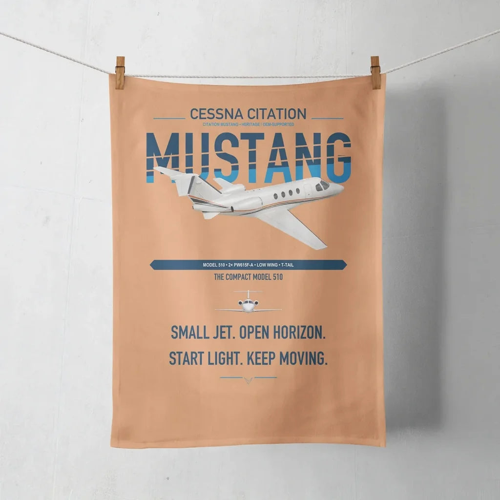 Cessna Citation Mustang design on orange towel
